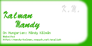 kalman mandy business card