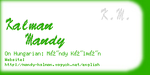 kalman mandy business card